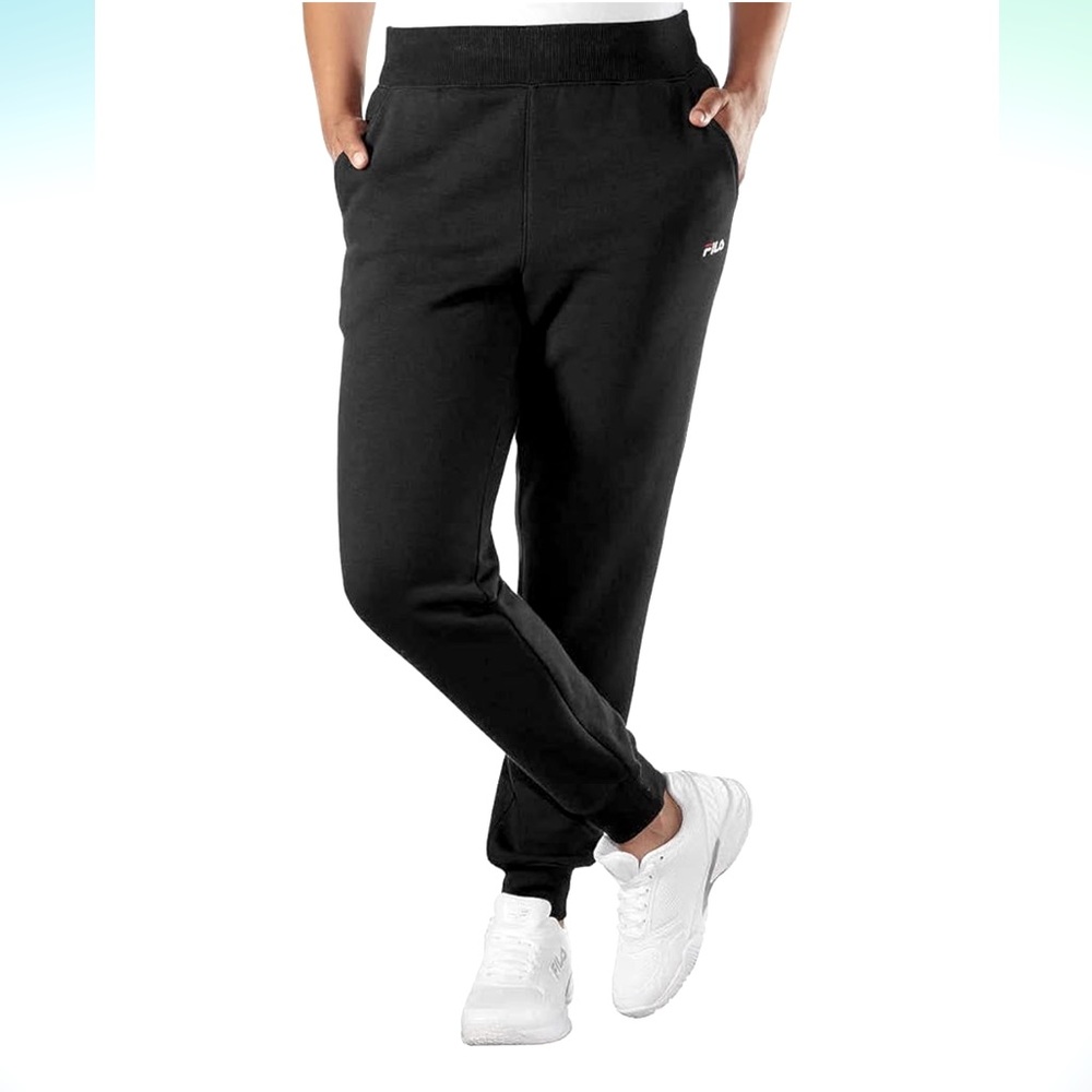 NWOT Fila Womens Black Fleece Joggers w/Side Pockets